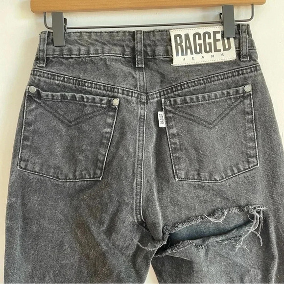 The Ragged Priest Butt Cut Black Mom Jeans High Waisted Pants Charcoal 26 - Picture 10 of 16